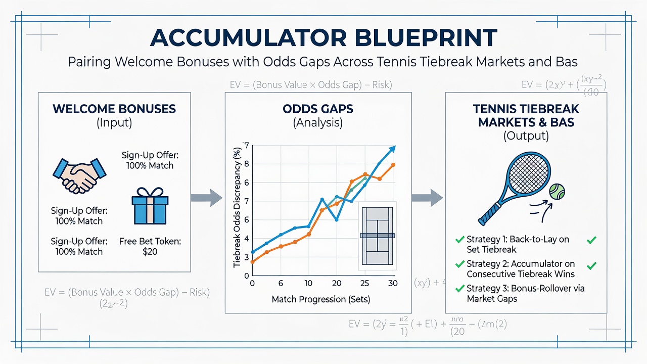 Visual breakdown of odds gaps in tennis tiebreaks paired with basketball prop accumulator plays