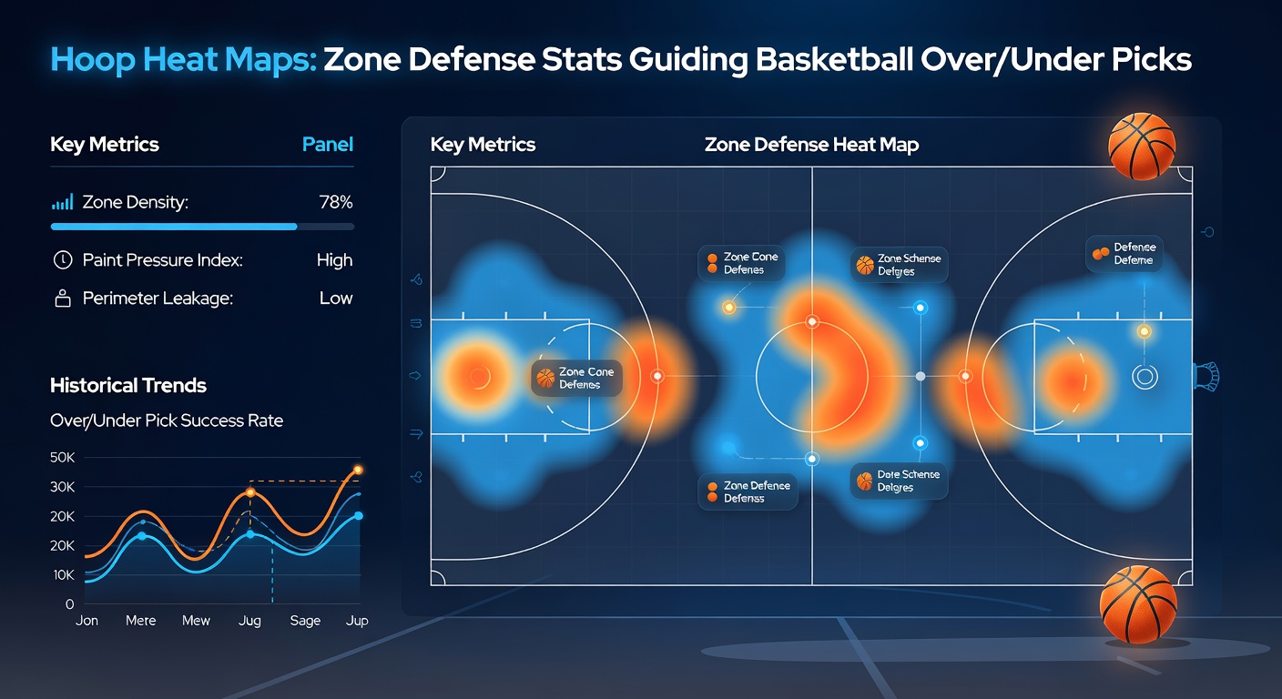 Detailed zone defense heat map from an NBA playoff game, illustrating defensive efficiency in paint and perimeter areas with overlaid shot charts and percentage overlays