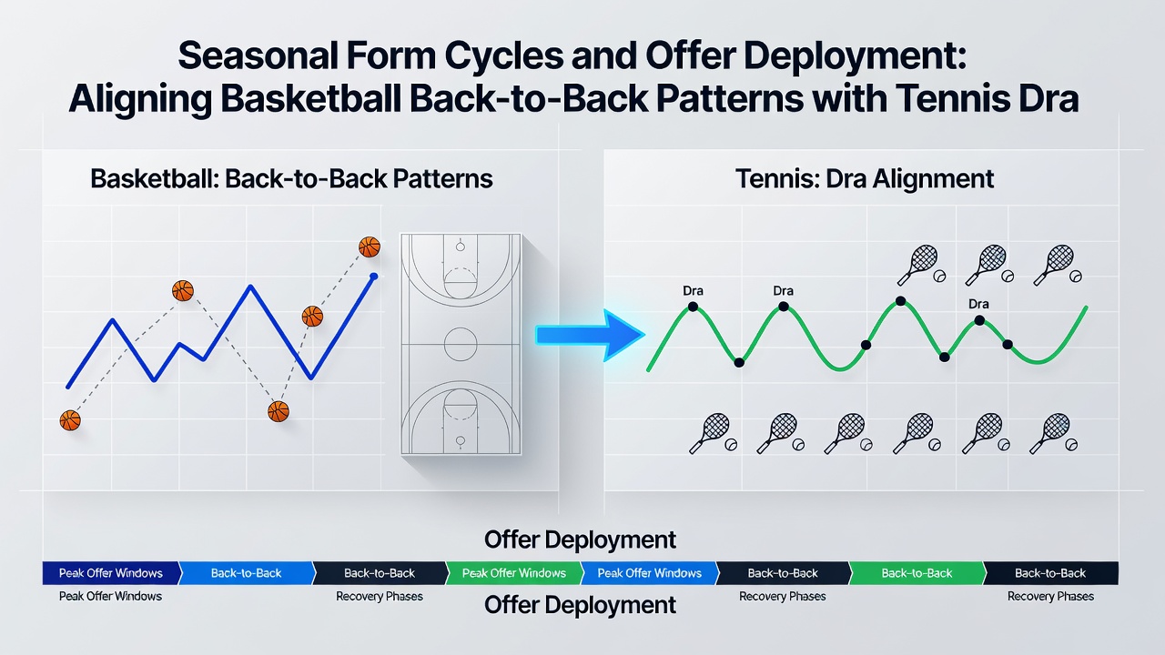 Tennis bracket diagram overlaid with basketball schedule fatigue chart for bet construction
