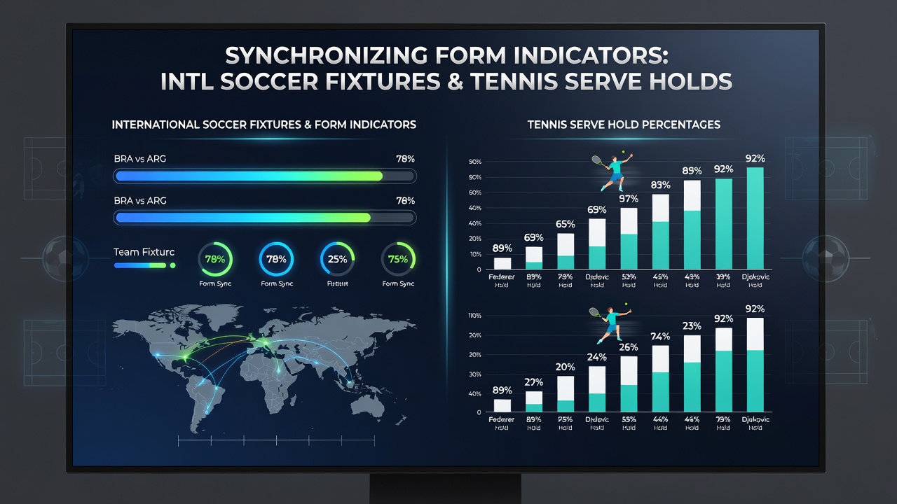 Side-by-side comparison charts of soccer form trends and tennis serve statistics used in sequence modeling